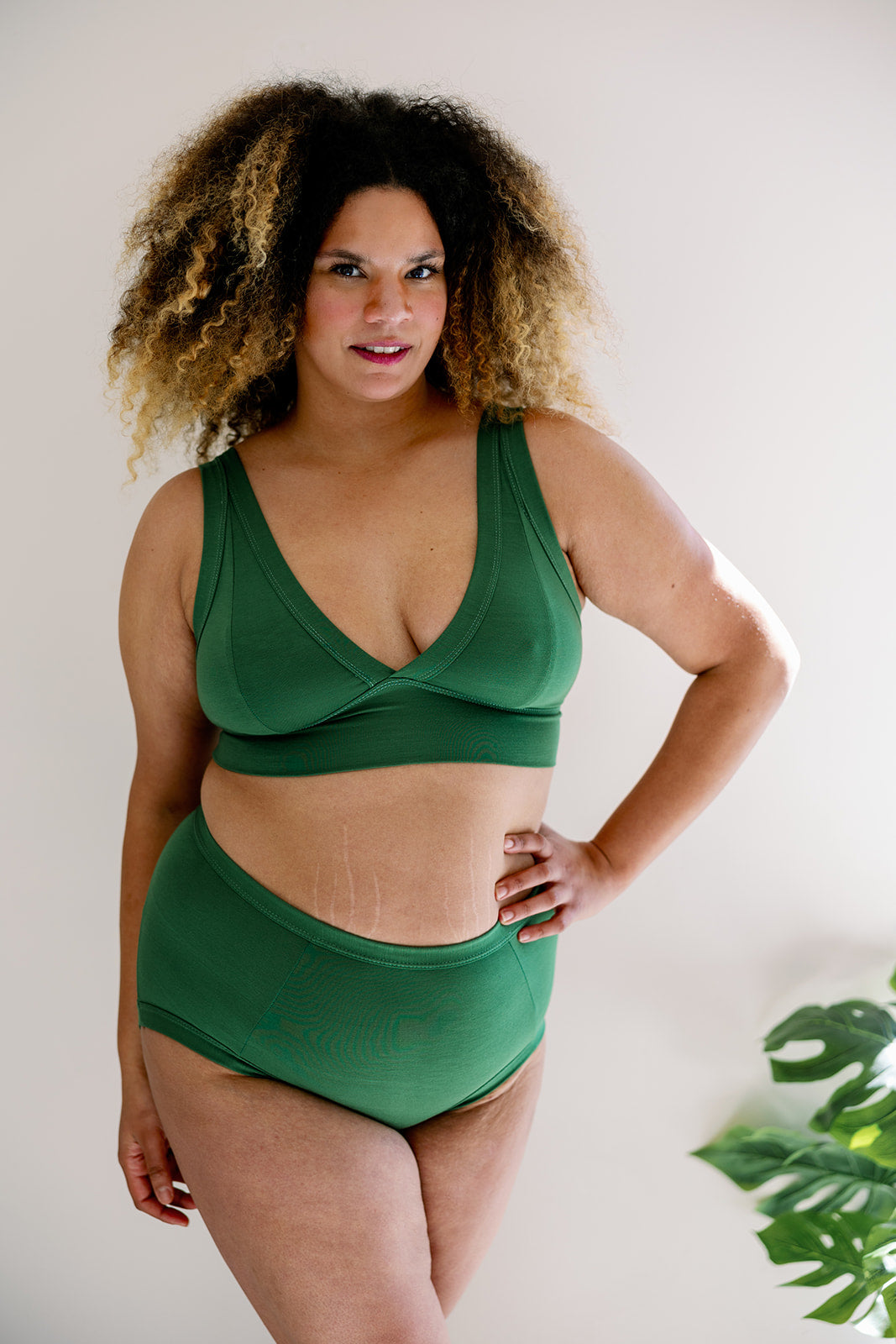 High Waisted Grassy Green