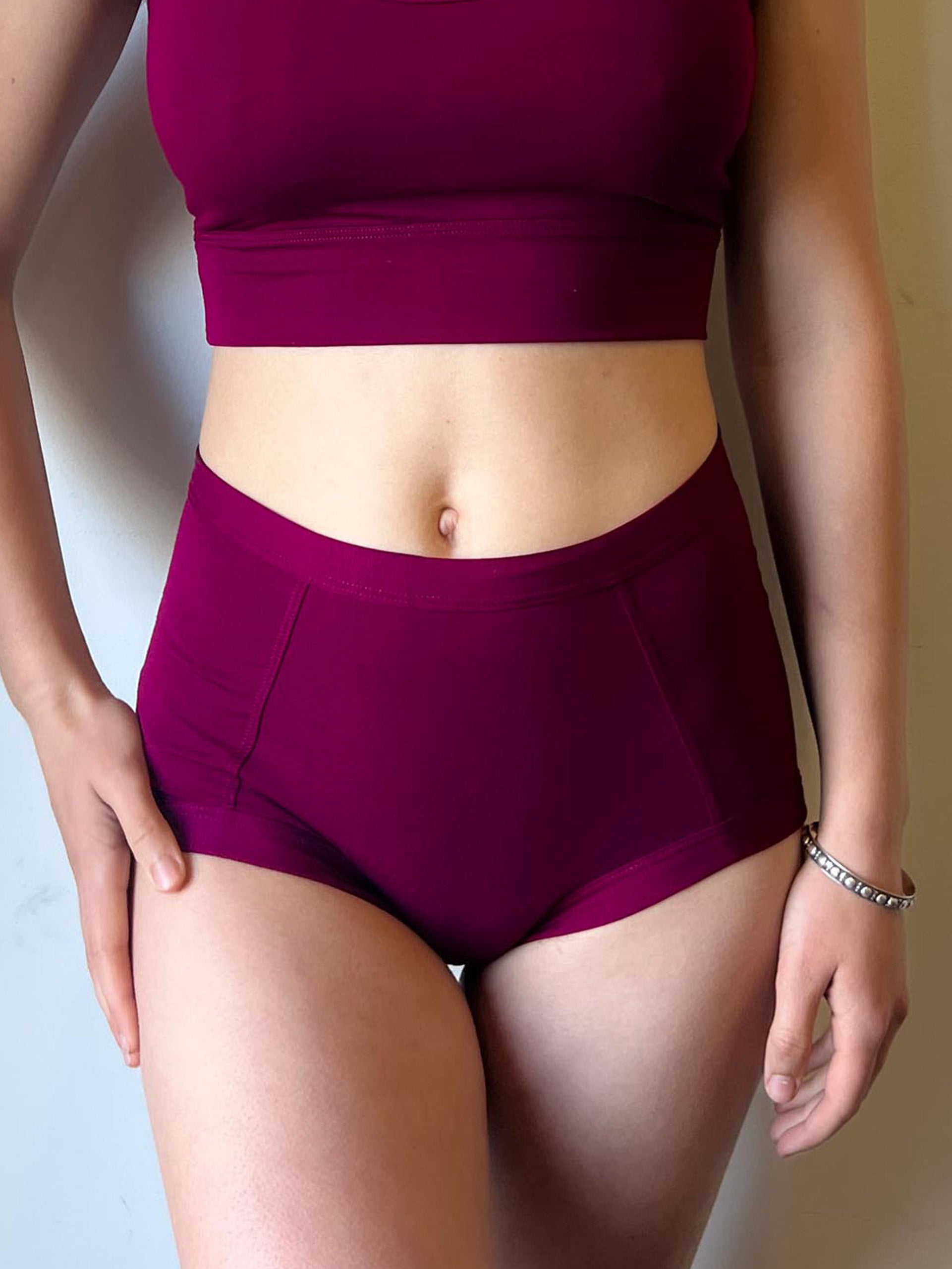 High Waisted Burgundy