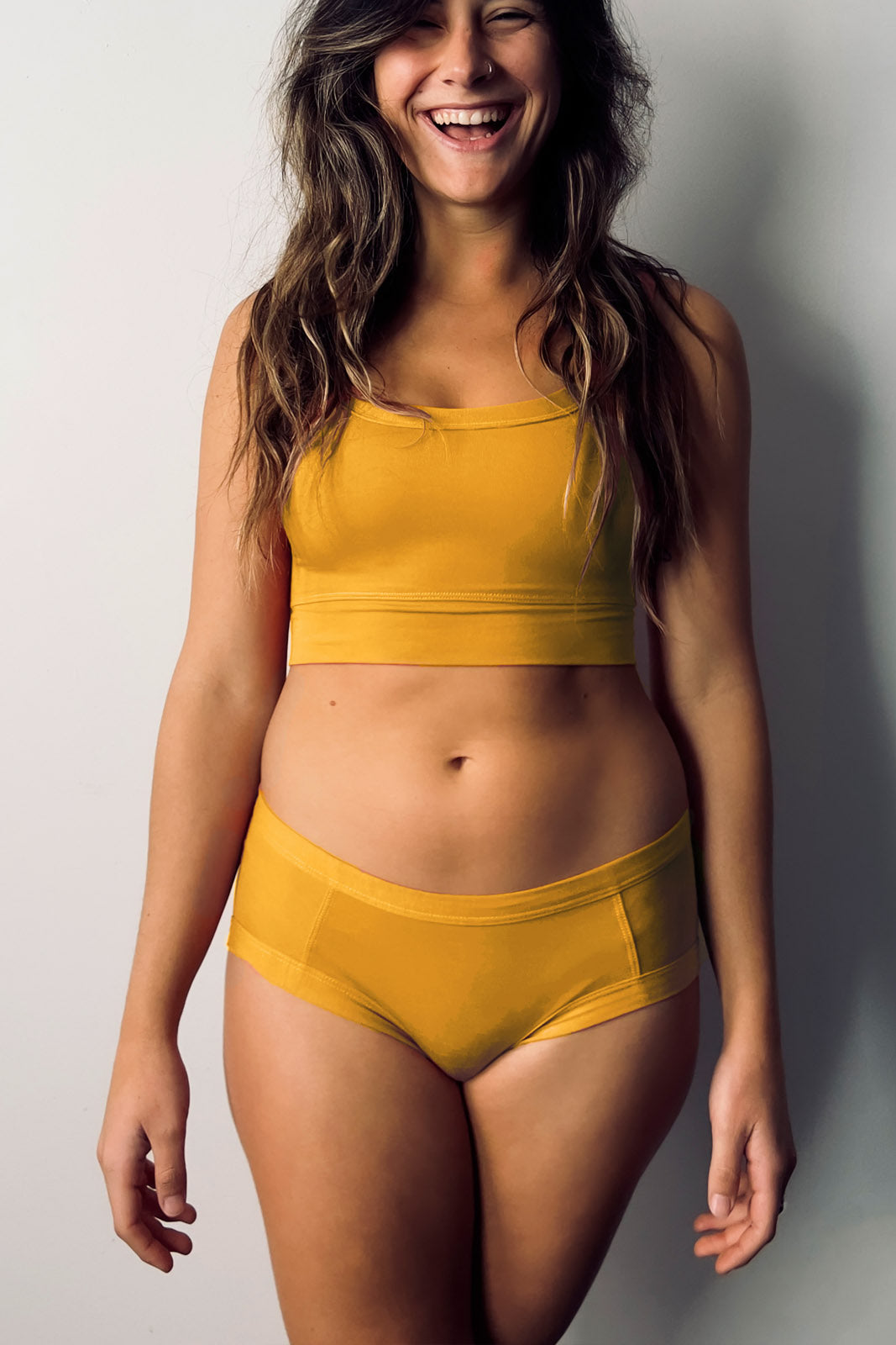 Mustard Scoop Neck Bralette