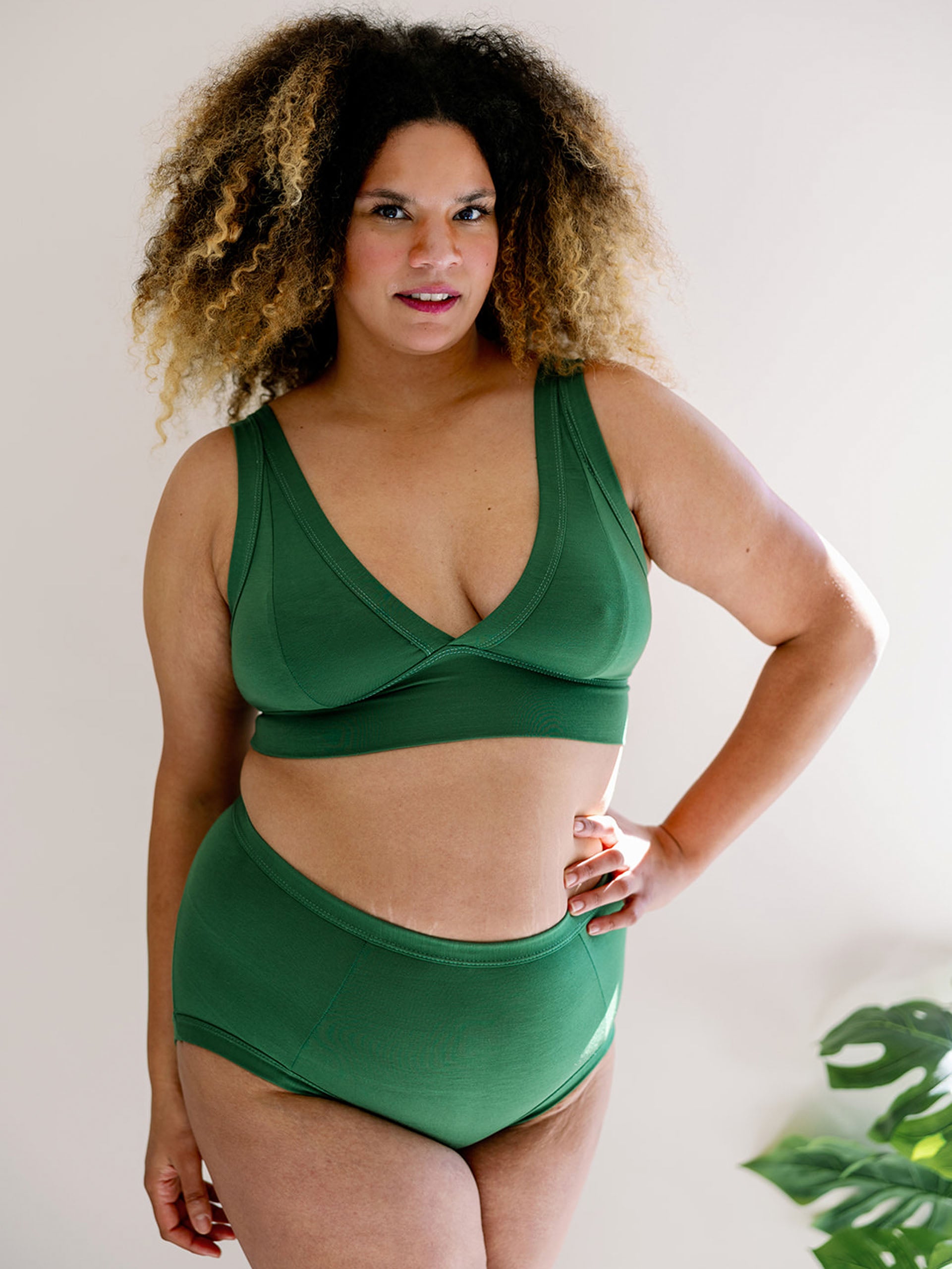 High Waisted Grassy Green