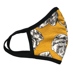 bamboo viscose mask yellow floral 